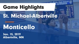 St. Michael-Albertville  vs Monticello  Game Highlights - Jan. 15, 2019