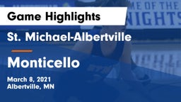 St. Michael-Albertville  vs Monticello  Game Highlights - March 8, 2021