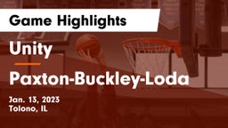 Unity  vs Paxton-Buckley-Loda  Game Highlights - Jan. 13, 2023