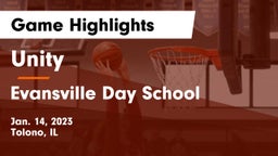 Unity  vs Evansville Day School Game Highlights - Jan. 14, 2023