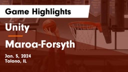 Unity  vs Maroa-Forsyth  Game Highlights - Jan. 5, 2024