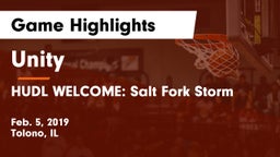 Unity  vs HUDL WELCOME: Salt Fork Storm Game Highlights - Feb. 5, 2019