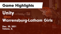 Unity  vs Warrensburg-Latham Girls Game Highlights - Dec. 20, 2021