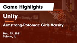 Unity  vs Armstrong-Potomac Girls Varsity Game Highlights - Dec. 29, 2021