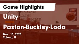 Unity  vs Paxton-Buckley-Loda  Game Highlights - Nov. 13, 2023