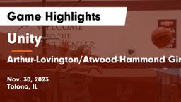 Unity  vs Arthur-Lovington/Atwood-Hammond Girls Basketball Game Highlights - Nov. 30, 2023