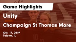 Unity  vs Champaign St Thomas More  Game Highlights - Oct. 17, 2019