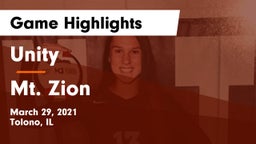 Unity  vs Mt. Zion  Game Highlights - March 29, 2021