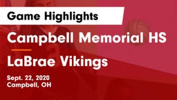Campbell Memorial HS vs LaBrae Vikings Game Highlights - Sept. 22, 2020