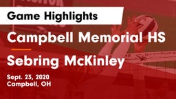 Campbell Memorial HS vs Sebring McKinley Game Highlights - Sept. 23, 2020