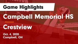 Campbell Memorial HS vs Crestview  Game Highlights - Oct. 4, 2020