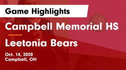 Campbell Memorial HS vs Leetonia Bears Game Highlights - Oct. 14, 2020