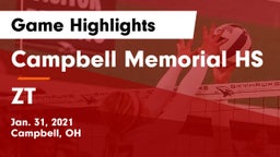 Campbell Memorial HS vs ZT Game Highlights - Jan. 31, 2021