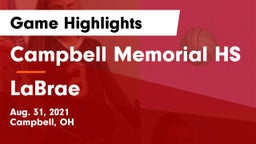 Campbell Memorial HS vs LaBrae Game Highlights - Aug. 31, 2021