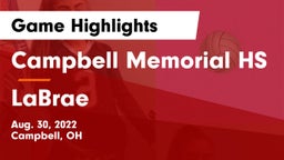 Campbell Memorial HS vs LaBrae Game Highlights - Aug. 30, 2022