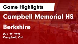 Campbell Memorial HS vs Berkshire  Game Highlights - Oct. 22, 2022