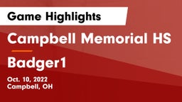 Campbell Memorial HS vs Badger1 Game Highlights - Oct. 10, 2022