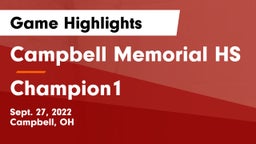 Campbell Memorial HS vs Champion1 Game Highlights - Sept. 27, 2022