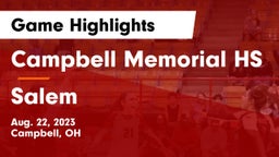 Campbell Memorial HS vs Salem  Game Highlights - Aug. 22, 2023