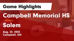 Campbell Memorial HS vs Salem  Game Highlights - Aug. 22, 2023