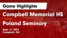 Campbell Memorial HS vs Poland Seminary  Game Highlights - Sept. 11, 2023