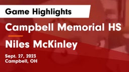 Campbell Memorial HS vs Niles McKinley  Game Highlights - Sept. 27, 2023