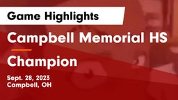 Campbell Memorial HS vs Champion Game Highlights - Sept. 28, 2023
