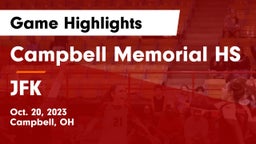 Campbell Memorial HS vs JFK Game Highlights - Oct. 20, 2023