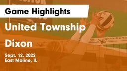 United Township vs Dixon  Game Highlights - Sept. 12, 2022