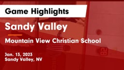 Sandy Valley  vs Mountain View Christian School Game Highlights - Jan. 13, 2023