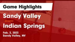 Sandy Valley  vs Indian Springs  Game Highlights - Feb. 3, 2023