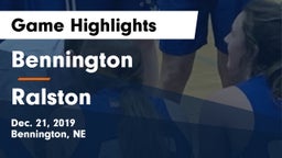 Bennington  vs Ralston  Game Highlights - Dec. 21, 2019