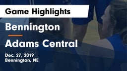 Bennington  vs Adams Central  Game Highlights - Dec. 27, 2019