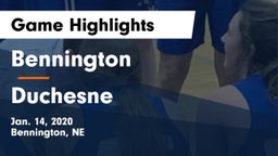 Bennington  vs Duchesne  Game Highlights - Jan. 14, 2020