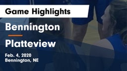 Bennington  vs Platteview  Game Highlights - Feb. 4, 2020