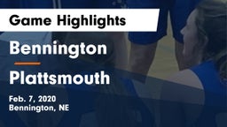 Bennington  vs Plattsmouth  Game Highlights - Feb. 7, 2020