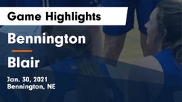 Bennington  vs Blair  Game Highlights - Jan. 30, 2021