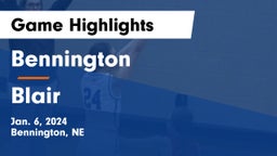 Bennington  vs Blair  Game Highlights - Jan. 6, 2024