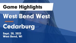 West Bend West  vs Cedarburg  Game Highlights - Sept. 28, 2023