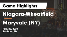 Niagara-Wheatfield  vs Maryvale  (NY) Game Highlights - Feb. 20, 2020