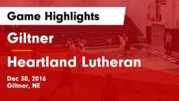 Giltner  vs Heartland Lutheran  Game Highlights - Dec 30, 2016