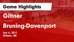 Giltner  vs Bruning-Davenport  Game Highlights - Jan 6, 2017