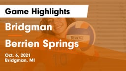Bridgman  vs Berrien Springs  Game Highlights - Oct. 6, 2021
