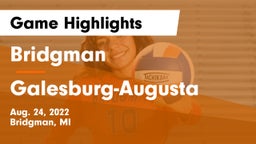 Bridgman  vs Galesburg-Augusta Game Highlights - Aug. 24, 2022