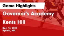 Governor's Academy  vs Kents Hill Game Highlights - Dec. 13, 2019