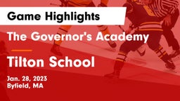 The Governor's Academy  vs Tilton School Game Highlights - Jan. 28, 2023