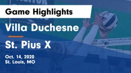 Villa Duchesne  vs St. Pius X  Game Highlights - Oct. 14, 2020