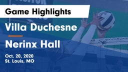 Villa Duchesne  vs Nerinx Hall  Game Highlights - Oct. 20, 2020