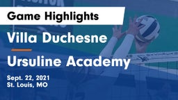 Villa Duchesne  vs Ursuline Academy  Game Highlights - Sept. 22, 2021