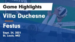Villa Duchesne  vs Festus  Game Highlights - Sept. 24, 2021